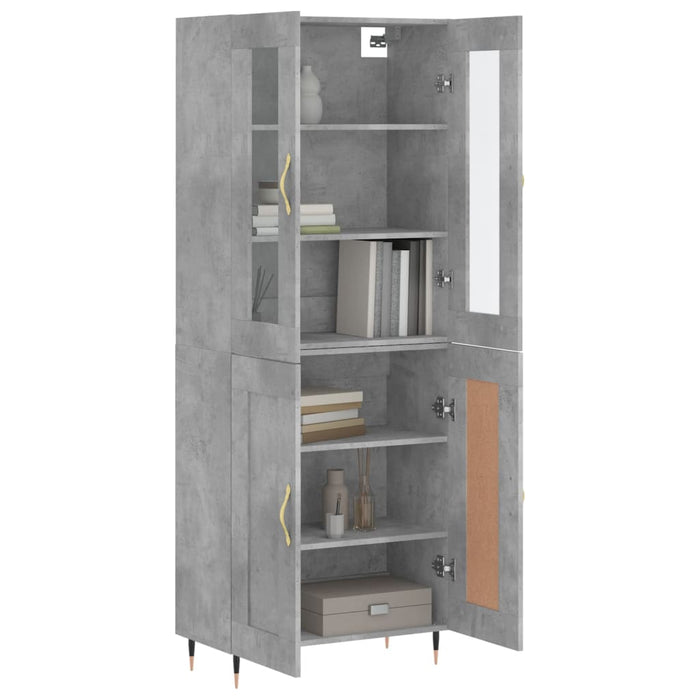 Credenza Grigio Cemento 69,5x34x180 cm in Legno Multistrato 3198325