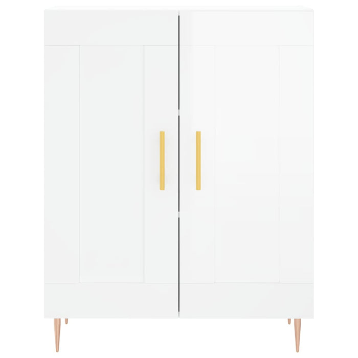 Credenza Bianco Lucido 69,5x34x180 cm in Legno Multistrato 3198331