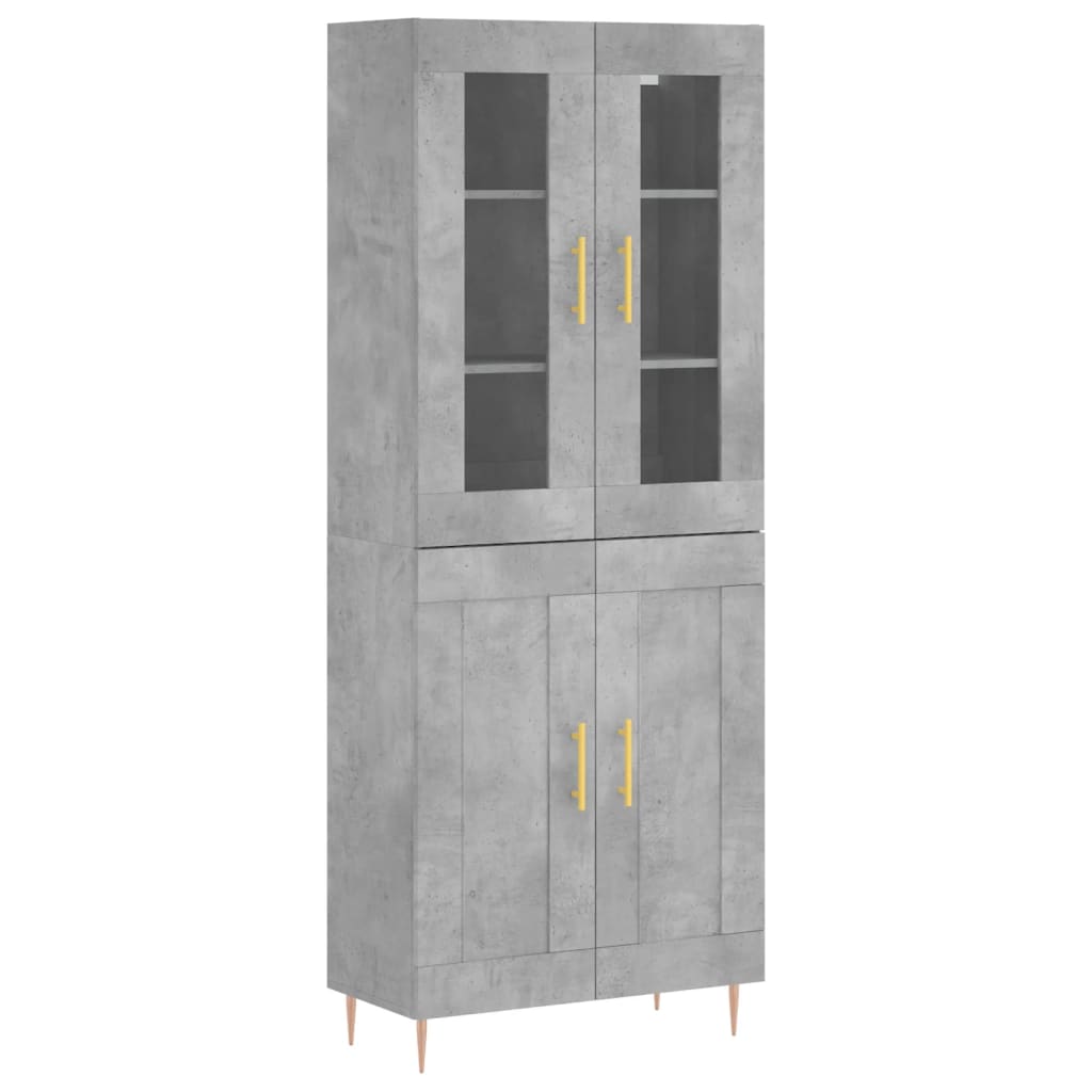 Credenza Grigio Cemento 69,5x34x180 cm in Legno Multistrato 3198333