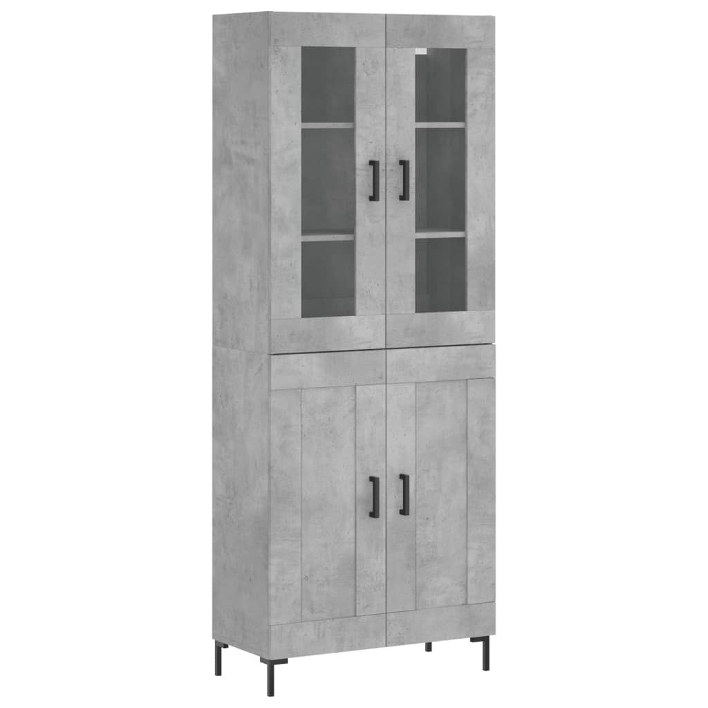 Credenza Grigio Cemento 69,5x34x180 cm in Legno Multistrato 3198341