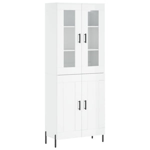 Credenza Bianco Lucido 69,5x34x180 cm in Legno Multistrato 3198347