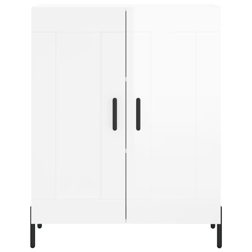 Credenza Bianco Lucido 69,5x34x180 cm in Legno Multistrato 3198347