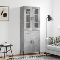 Credenza Grigio Cemento 69,5x34x180 cm in Legno Multistrato 3198349