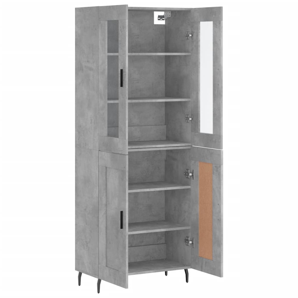 Credenza Grigio Cemento 69,5x34x180 cm in Legno Multistrato 3198357