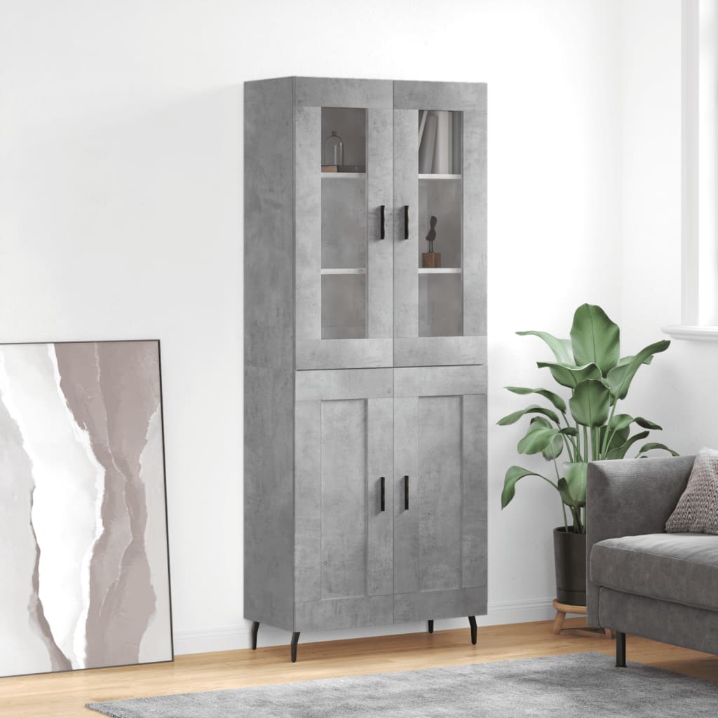 Credenza Grigio Cemento 69,5x34x180 cm in Legno Multistratocod mxl 77591