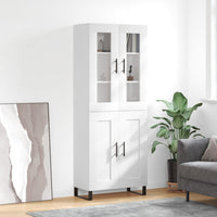 Credenza Bianco Lucido 69,5x34x180 cm in Legno Multistratocod mxl 101544