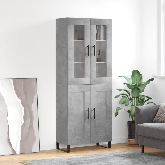 Credenza Grigio Cemento 69,5x34x180 cm in Legno Multistrato 3198365