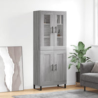 Credenza Grigio Sonoma 69,5x34x180 cm in Legno Multistrato 3198367