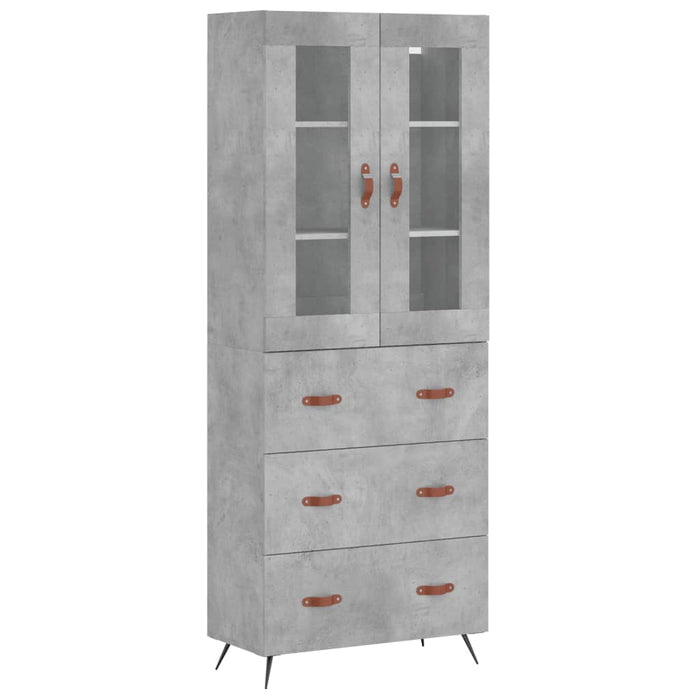 Credenza Grigio Cemento 69,5x34x180 cm in Legno Multistrato 3198381