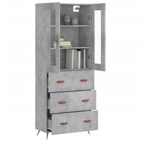 Credenza Grigio Cemento 69,5x34x180 cm in Legno Multistrato 3198381