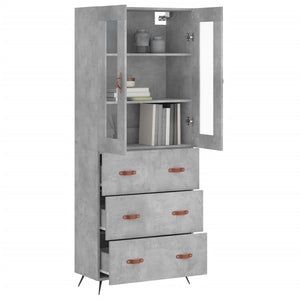 Credenza Grigio Cemento 69,5x34x180 cm in Legno Multistrato 3198381