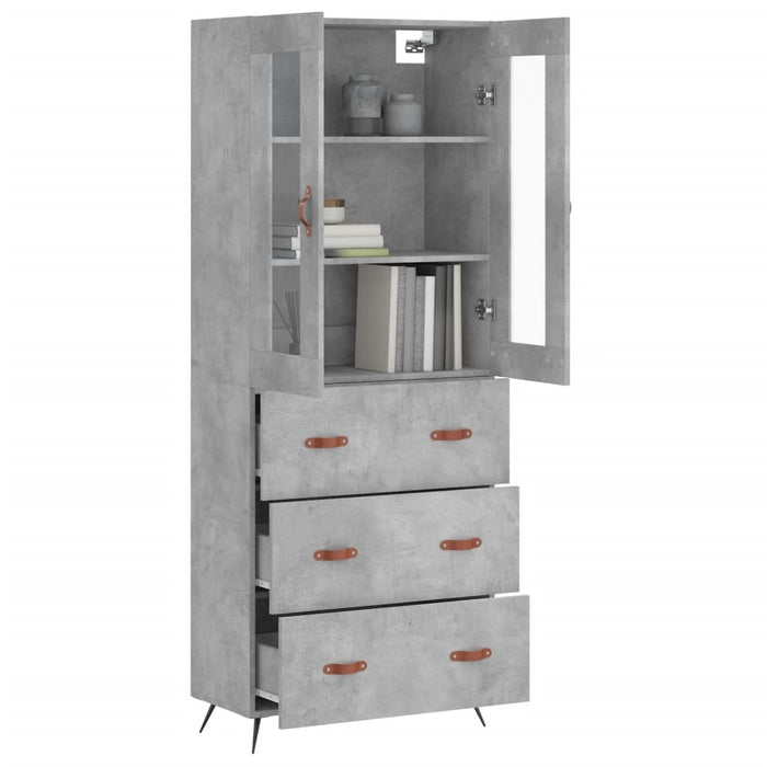 Credenza Grigio Cemento 69,5x34x180 cm in Legno Multistrato 3198381