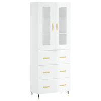 Credenza Bianco Lucido 69,5x34x180 cm in Legno Multistratocod mxl 125554