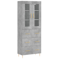 Credenza Grigio Cemento 69,5x34x180 cm in Legno Multistrato 3198397