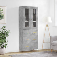 Credenza Grigio Cemento 69,5x34x180 cm in Legno Multistrato 3198397