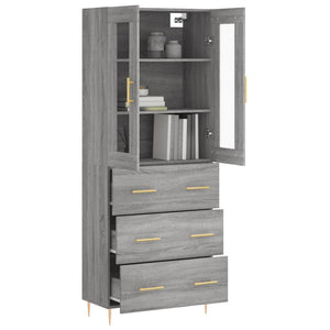 Credenza Grigio Sonoma 69,5x34x180 cm in Legno Multistrato 3198399