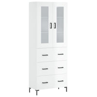 Credenza Bianco Lucido 69,5x34x180 cm in Legno Multistrato 3198403