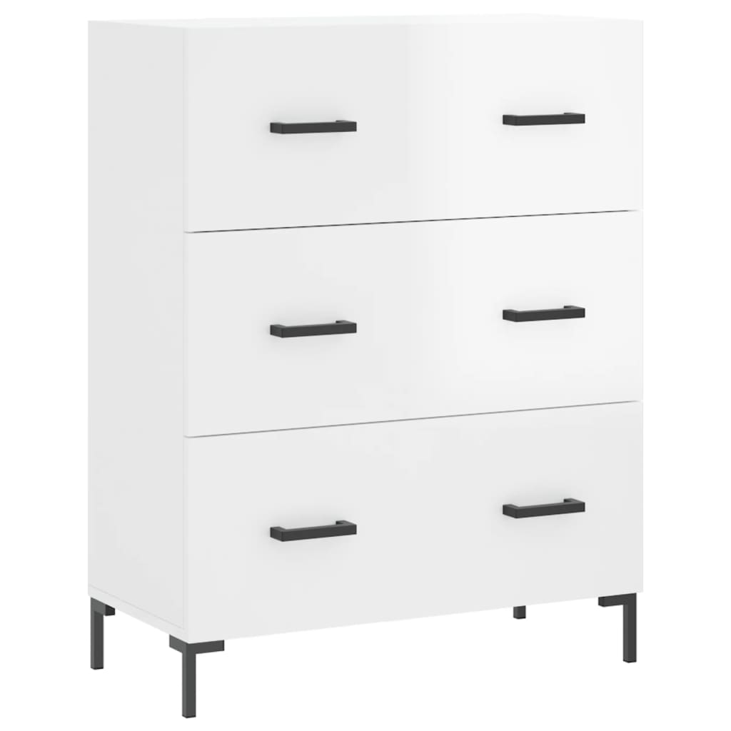 Credenza Bianco Lucido 69,5x34x180 cm in Legno Multistrato 3198403