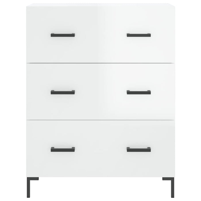 Credenza Bianco Lucido 69,5x34x180 cm in Legno Multistrato 3198403