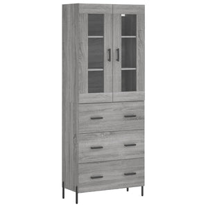 Credenza Grigio Sonoma 69,5x34x180 cm in Legno Multistrato 3198415