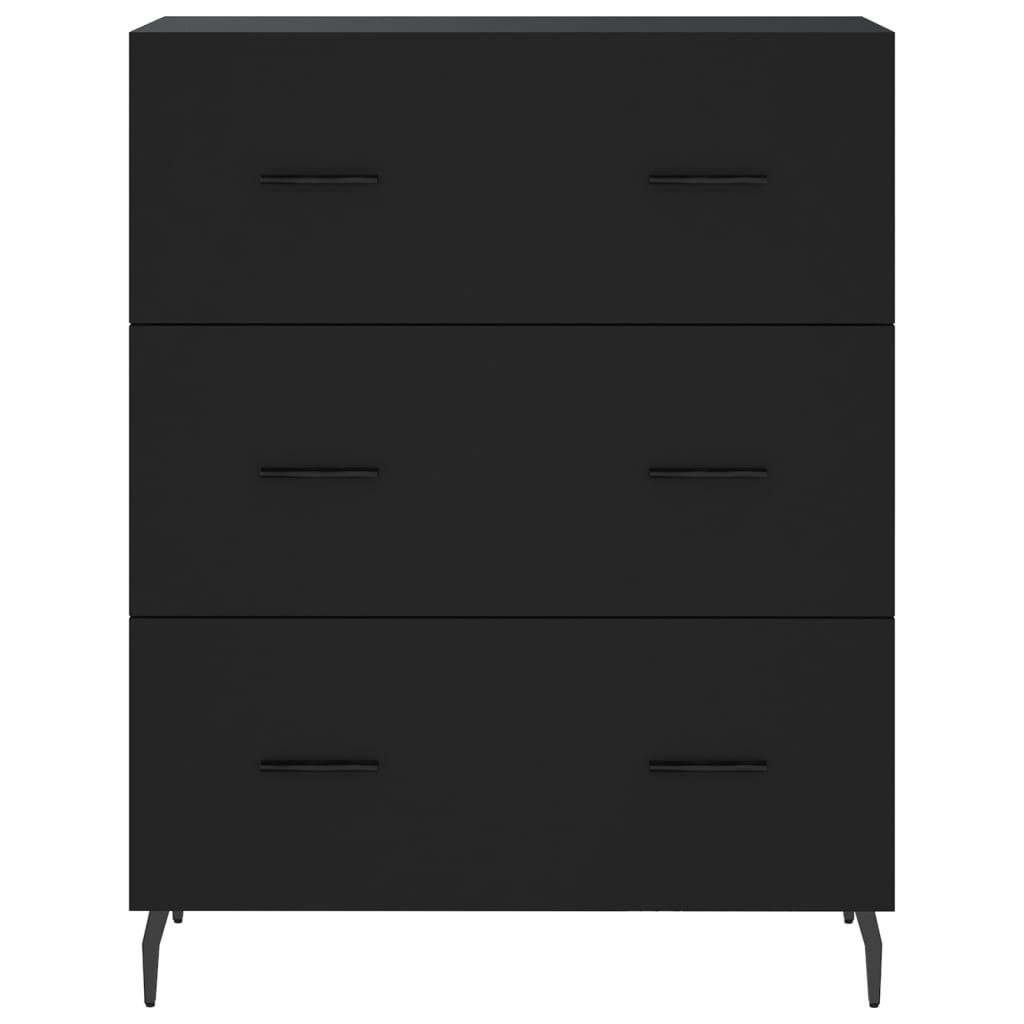 Credenza Nera 69,5x34x180 cm in Legno Multistrato 3198418