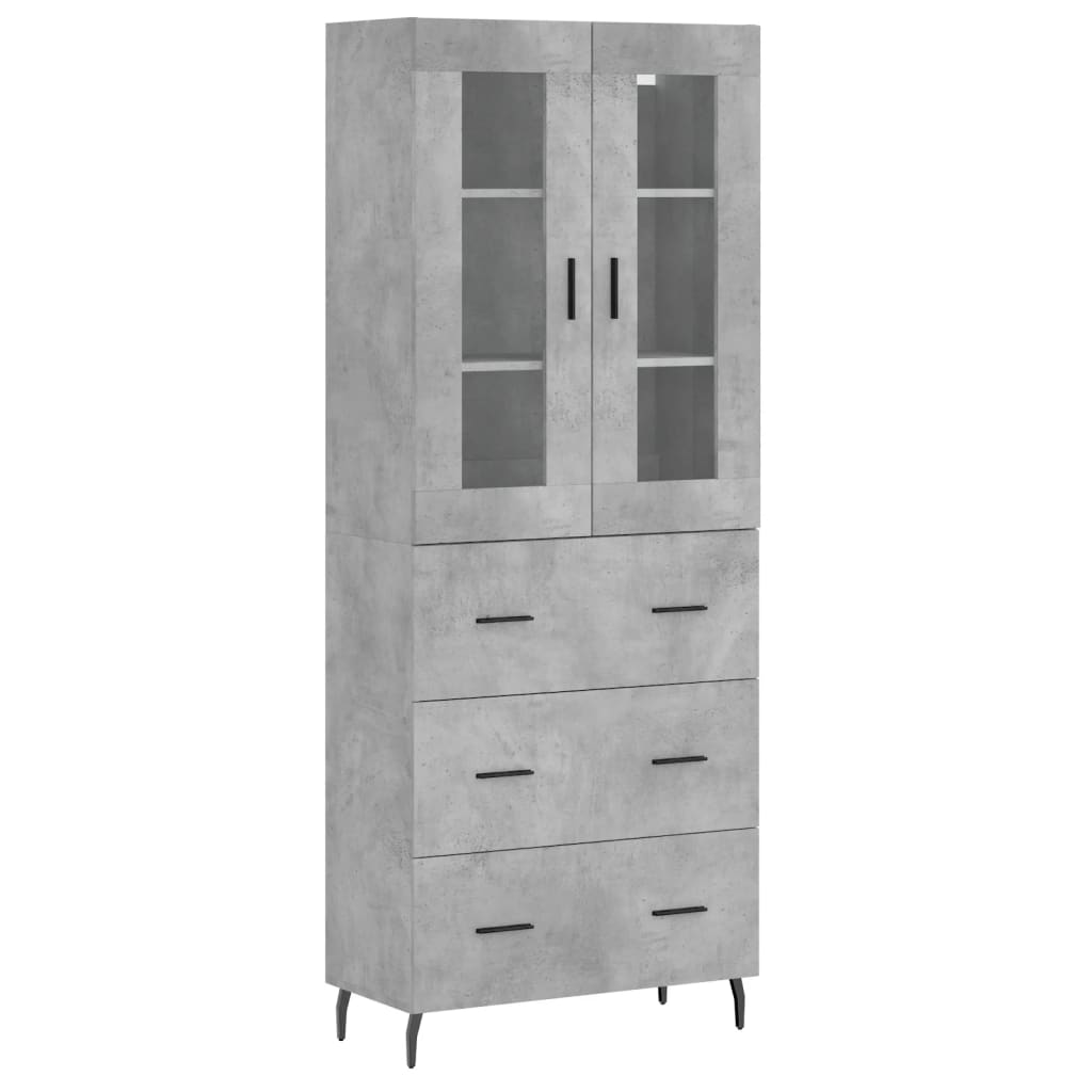 Credenza Grigio Cemento 69,5x34x180 cm in Legno Multistrato 3198421