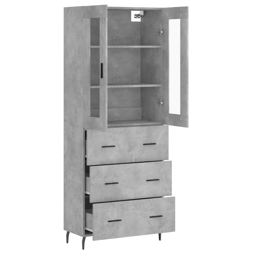 Credenza Grigio Cemento 69,5x34x180 cm in Legno Multistrato 3198421