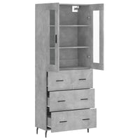 Credenza Grigio Cemento 69,5x34x180 cm in Legno Multistrato 3198421