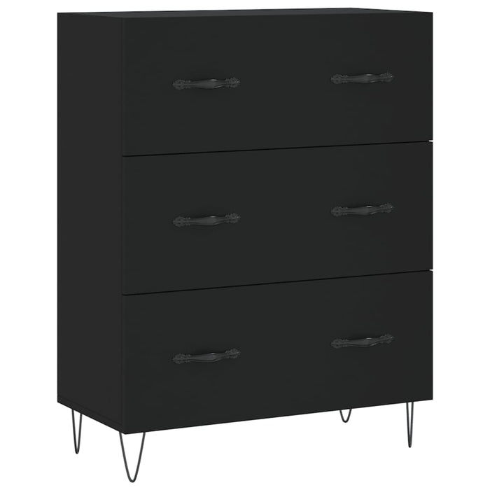 Credenza Nera 69,5x34x180 cm in Legno Multistrato 3198434