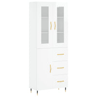 Credenza Bianco Lucido 69,5x34x180 cm in Legno Multistratocod mxl 77641