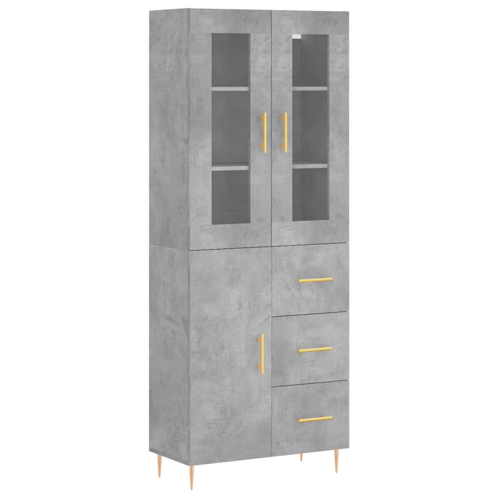 Credenza Grigio Cemento 69,5x34x180 cm in Legno Multistrato 3198461