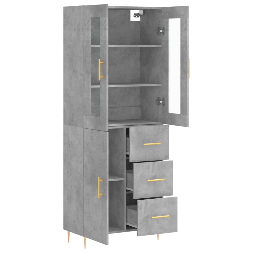 Credenza Grigio Cemento 69,5x34x180 cm in Legno Multistrato 3198461