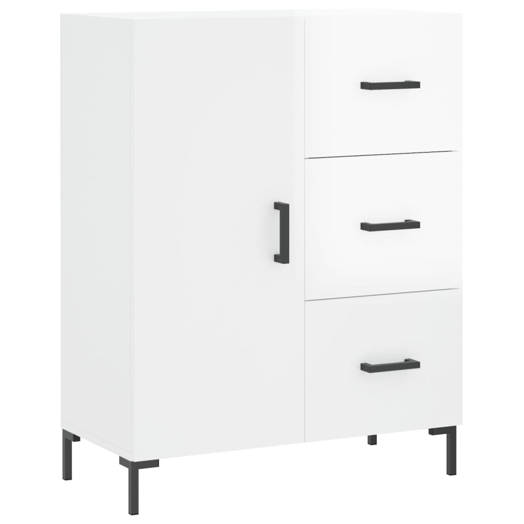 Credenza Bianco Lucido 69,5x34x180 cm in Legno Multistrato 3198467