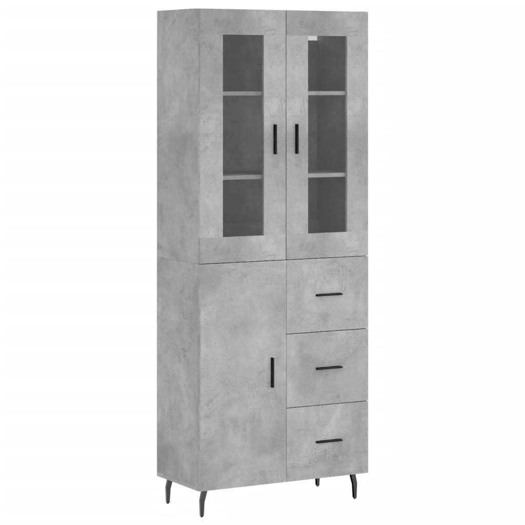 Credenza Grigio Cemento 69,5x34x180 cm in Legno Multistrato 3198485