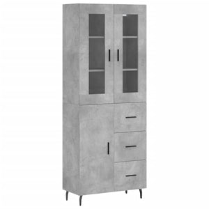 Credenza Grigio Cemento 69,5x34x180 cm in Legno Multistrato 3198485