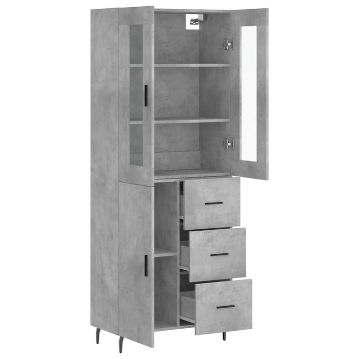 Credenza Grigio Cemento 69,5x34x180 cm in Legno Multistrato 3198485