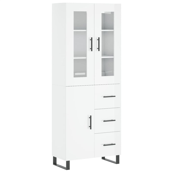 Credenza Bianco Lucido 69,5x34x180 cm in Legno Multistratocod mxl 78023