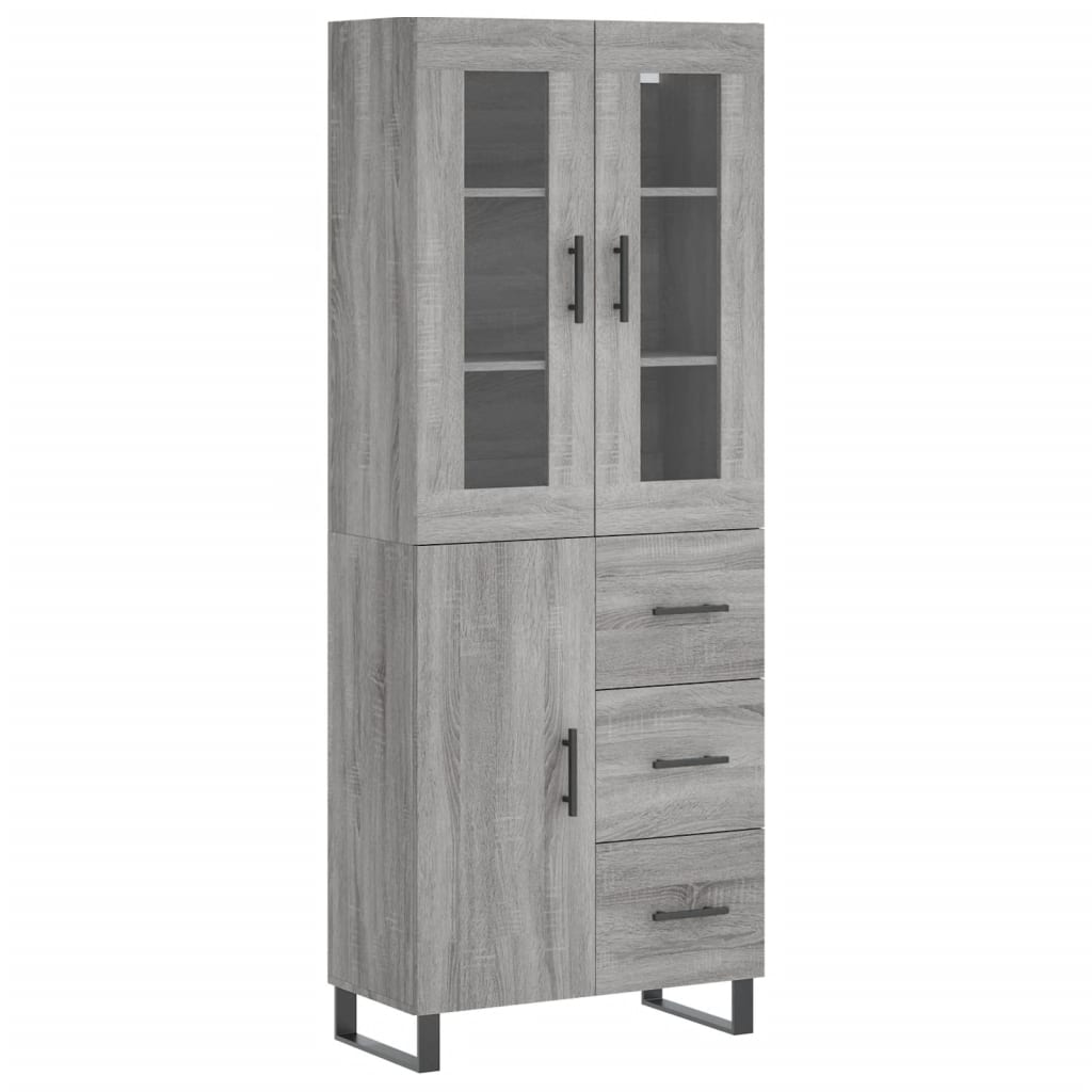 Credenza Grigio Sonoma 69,5x34x180 cm in Legno Multistrato 3198495