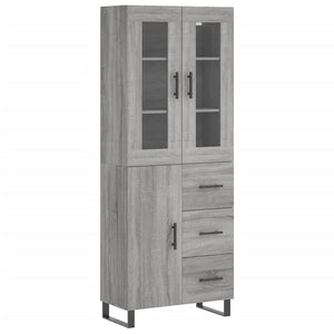 Credenza Grigio Sonoma 69,5x34x180 cm in Legno Multistrato 3198495