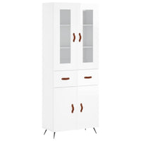 Credenza Bianco Lucido 69,5x34x180 cm in Legno Multistrato 3198507