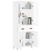 Credenza Bianco Lucido 69,5x34x180 cm in Legno Multistrato 3198507