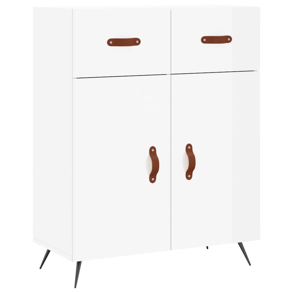 Credenza Bianco Lucido 69,5x34x180 cm in Legno Multistrato 3198507