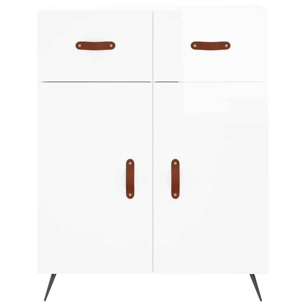 Credenza Bianco Lucido 69,5x34x180 cm in Legno Multistrato 3198507