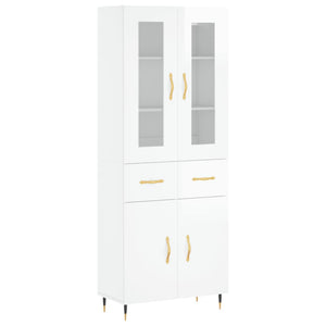 Credenza Bianco Lucido 69,5x34x180 cm in Legno Multistratocod mxl 101652