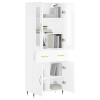 Credenza Bianco Lucido 69,5x34x180 cm in Legno Multistratocod mxl 101652