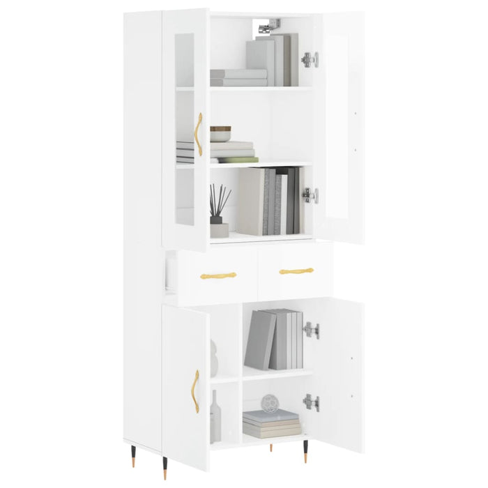 Credenza Bianco Lucido 69,5x34x180 cm in Legno Multistratocod mxl 101652