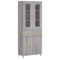 Credenza Grigio Sonoma 69,5x34x180 cm in Legno Multistrato 3198519