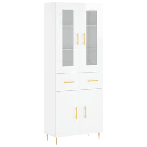 Credenza Bianco Lucido 69,5x34x180 cm in Legno Multistratocod mxl 78065