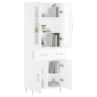 Credenza Bianco Lucido 69,5x34x180 cm in Legno Multistratocod mxl 78065