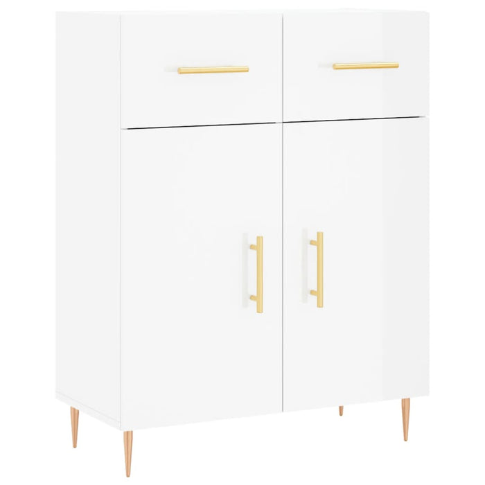 Credenza Bianco Lucido 69,5x34x180 cm in Legno Multistrato 3198523